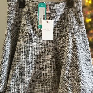 Skies Are Blue Textured Black and White A-Line Skirt